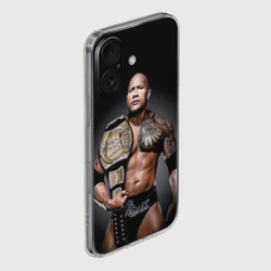 Чехол для iPhone 16 силиконовый с защитой камеры Dwayne Johnson с поясом чемпиона - фото 2