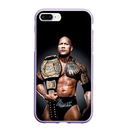 Чехол для iPhone 7Plus/8 Plus матовый Dwayne Johnson, цвет светло-сиреневый