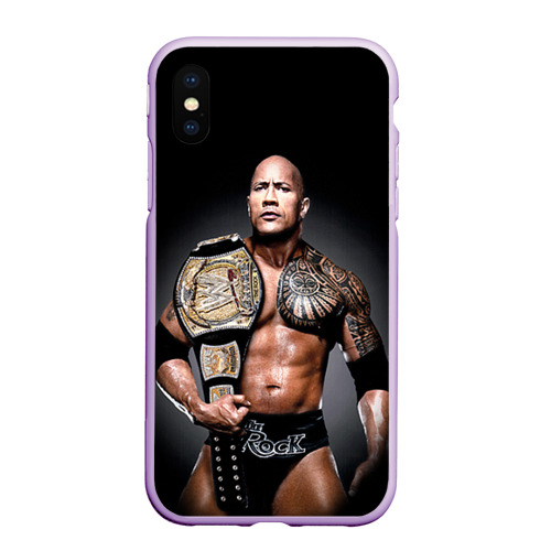 Чехол для iPhone XS Max матовый Dwayne Johnson, цвет сиреневый