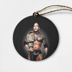 Деревянная игрушка круг Dwayne Johnson