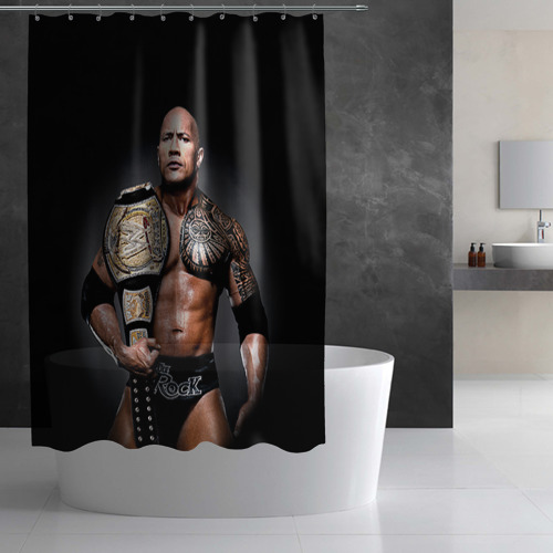 Штора 3D для ванной Dwayne Johnson - фото 3