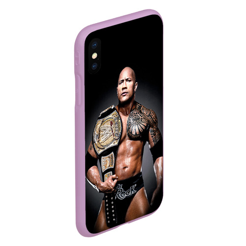 Чехол для iPhone XS Max матовый Dwayne Johnson, цвет сиреневый - фото 3