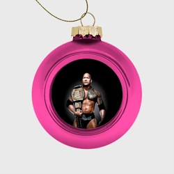 Ёлочный шар стеклянный/пластиковый Dwayne Johnson с поясом чемпиона