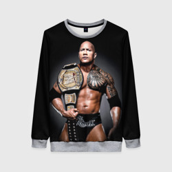 Женский свитшот 3D Dwayne Johnson с поясом чемпиона