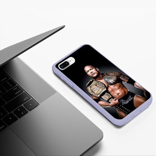 Чехол для iPhone 7Plus/8 Plus матовый Dwayne Johnson, цвет светло-сиреневый - фото 5