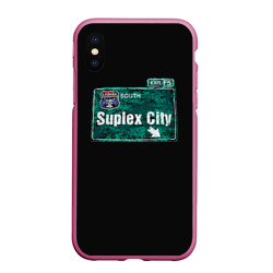 Чехол для iPhone XS Max матовый Suplex city