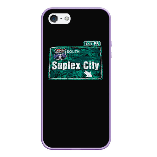 Чехол для iPhone 5/5S матовый Suplex city, цвет светло-сиреневый