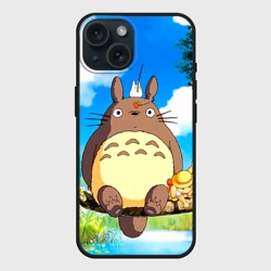Чехол силиконовый для Apple iPhone 15 матовый Тоторо и компания