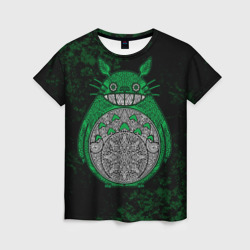 Женская футболка 3D Тоторо зеленый