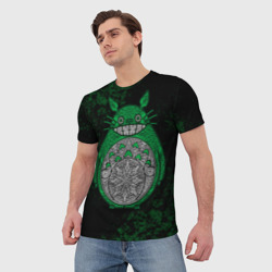Мужская футболка 3D Тоторо зеленый - фото 2