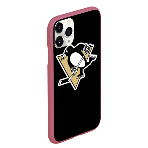 Чехол для iPhone 11 Pro Max матовый Pittsburgh Penguins Crosby, цвет малиновый - фото 3