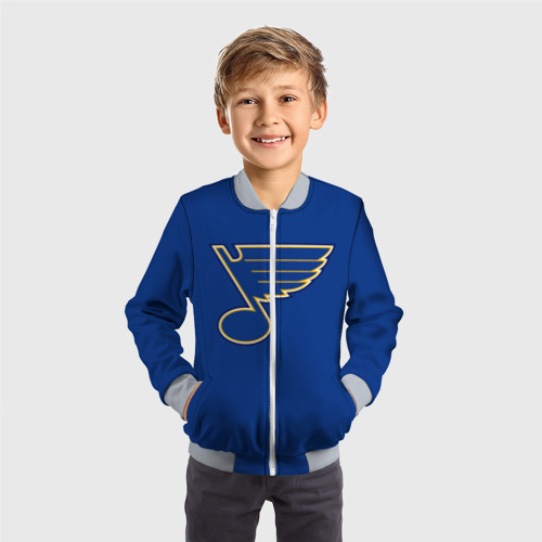 Детский бомбер 3D Saint louis blues Tarasenko 91, цвет серый - фото 4