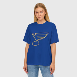 Женская футболка oversize 3D Saint louis blues Tarasenko 91 - фото 2