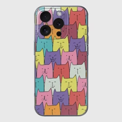 Чехол для iPhone 16 Pro Max силиконовый с защитой камеры Котики