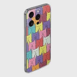 Чехол для iPhone 15 Pro силиконовый с защитой камеры Котики - фото 2