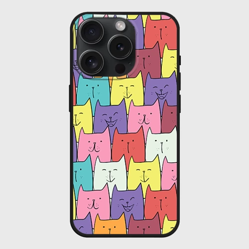 Чехол силиконовый для Apple iPhone 15 Pro матовый Котики