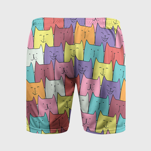 Мужские шорты спортивные Котики, цвет 3D печать - фото 2