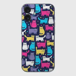 Чехол для iPhone 16 силиконовый с защитой камеры Котятки