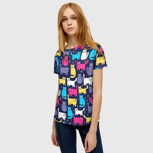 Женская футболка 3D Котятки, цвет 3D печать - фото 3