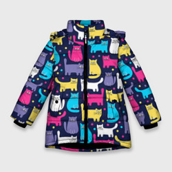 Зимняя куртка для девочек 3D Котятки