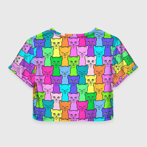 Женская футболка Crop-top 3D Котятушки, цвет 3D печать - фото 2