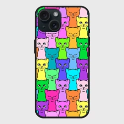 Чехол силиконовый для Apple iPhone 15 матовый Котятушки