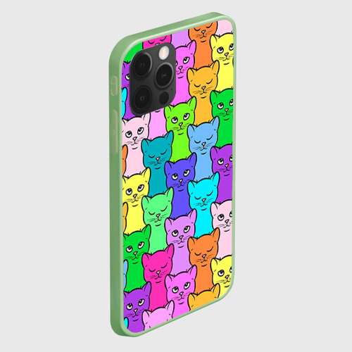 Чехол для iPhone 12 Pro Котятушки, цвет салатовый - фото 3
