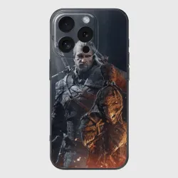 Чехол для iPhone 16 Pro силиконовый с защитой камеры Геральт из Ривии