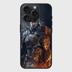 Чехол силиконовый для Apple iPhone 15 Pro матовый Геральт из Ривии