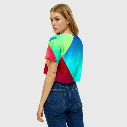 Женская футболка Crop-top 3D Freedom, цвет 3D печать - фото 5