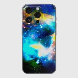 Чехол для iPhone 15 Pro силиконовый с защитой камеры Космос