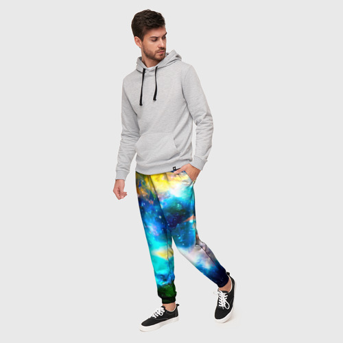 Мужские брюки 3D с принтом Космос, фото на моделе #1