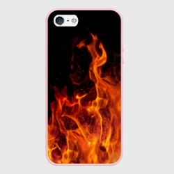 Чехол для iPhone 5/5S матовый Огонь - языки пламени