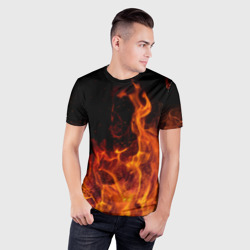 Мужская футболка 3D Slim Огонь - языки пламени - фото 2