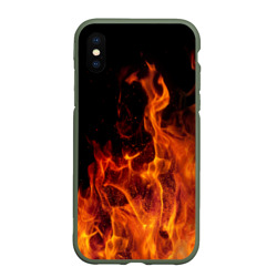 Чехол для iPhone XS Max матовый Огонь - языки пламени
