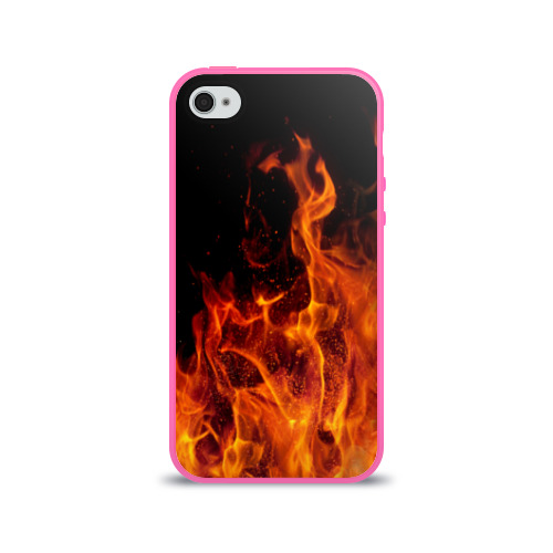 Чехол для Apple iPhone 4/4S силиконовый глянцевый Огонь Фото 01 Чехол для Apple iPhone 4/4S силиконовый глянцевый Огонь Фото 01