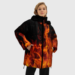 Женская зимняя куртка Oversize Огонь - языки пламени - фото 2