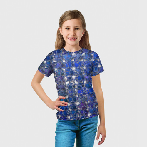 Детская футболка 3D Синяя мозаика - фото 5