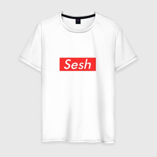 Мужская футболка хлопок Sesh - Seshpreme, цвет белый