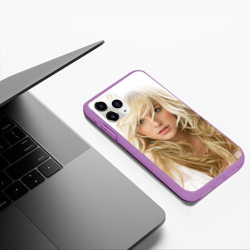 Чехол для iPhone 11 Pro Max матовый Бритни Спирс, цвет фиолетовый - фото 5
