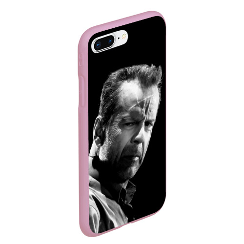 Чехол для iPhone 7Plus/8 Plus матовый Брюс Уиллис, цвет розовый - фото 3
