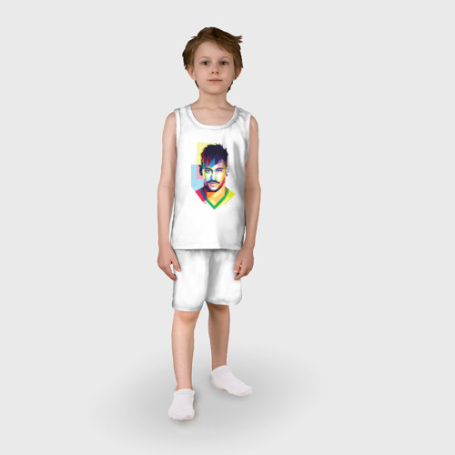 Детская пижама с шортами хлопок Неймар, цвет белый - фото 3
