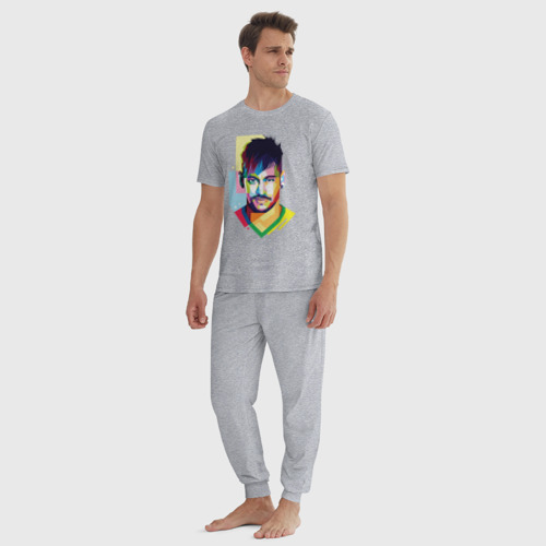 Мужская пижама хлопок Неймар, цвет меланж - фото 5