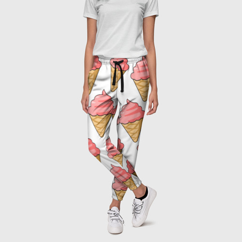 Женские брюки 3D Мороженки, цвет 3D печать - фото 3