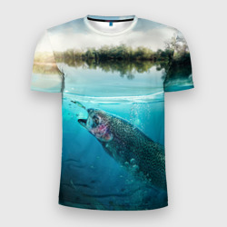 Мужская футболка 3D Slim Рыбалка