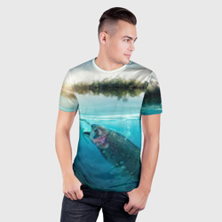Мужская футболка 3D Slim Рыбалка - фото 2
