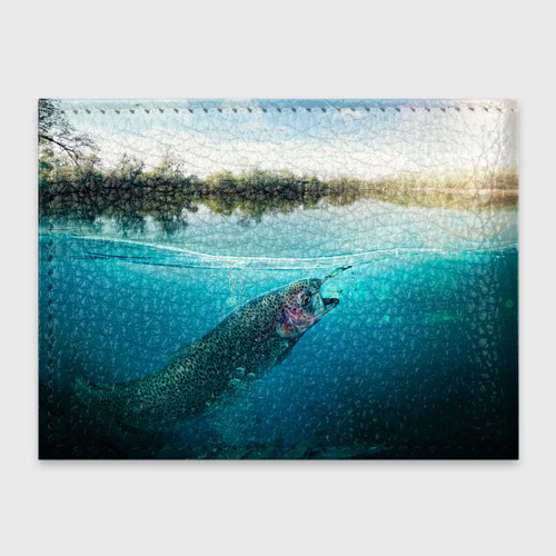 Обложка для студенческого билета Рыбалка, цвет черный - фото 2