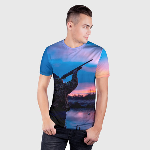 Мужская футболка 3D Slim Охотник, цвет 3D печать - фото 3