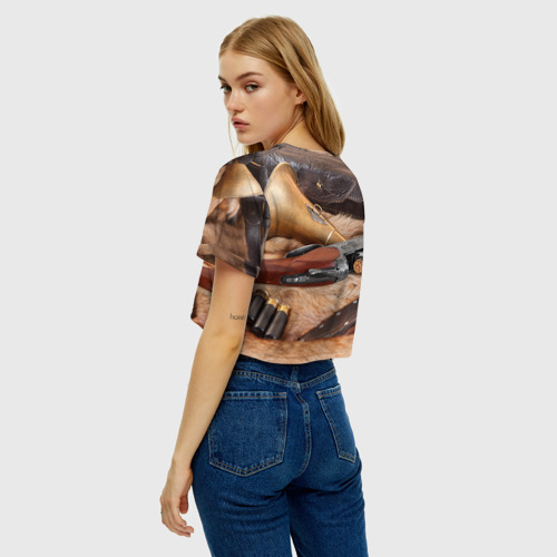 Женская футболка Crop-top 3D Охотничье, цвет 3D печать - фото 5