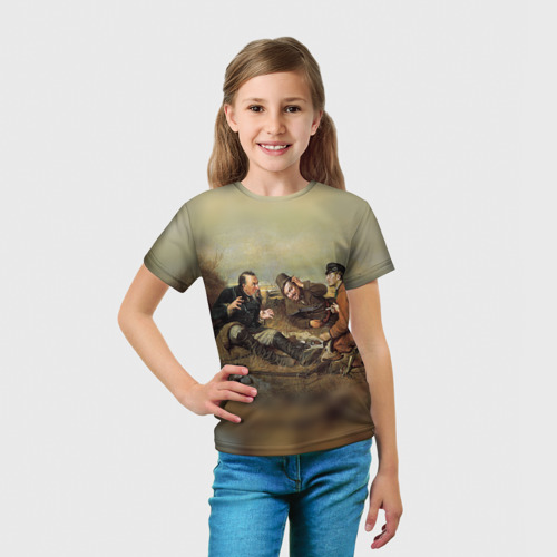 Детская футболка 3D Охотники на привале, цвет 3D печать - фото 5
